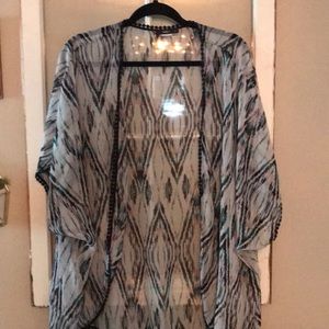 Black and Teal Kimono